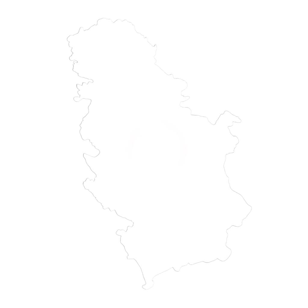 Mapa Srbije sa obeleženim Beogradom - područje usluge Medic Line